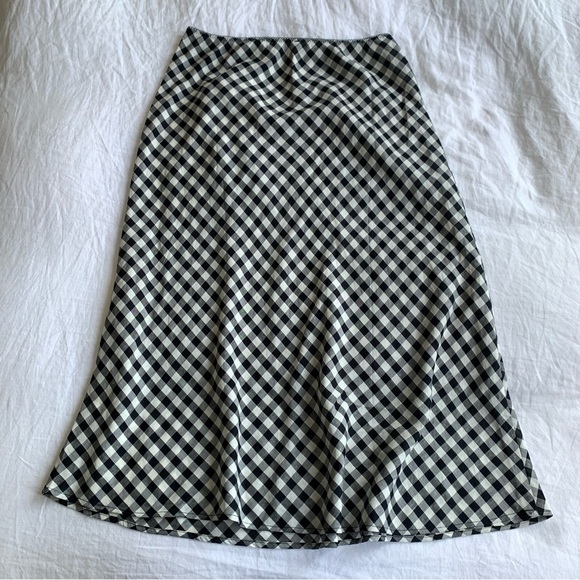 NWT Doen Elowen Linen Rayon Midi Slip A Line Skirt Marilyn Gingham Print - Picture 9 of 12